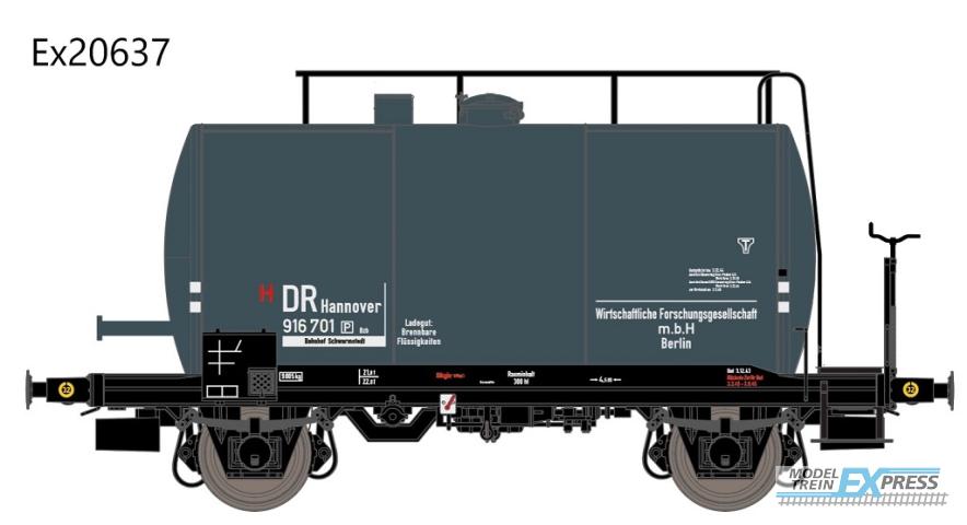 Exact-train 20637 DRB 30m3 Leichtbau Uerdinger Bauart Kesselwagen WIFO ohne Bremserhaus DR Hannover 916 701, Ep. II