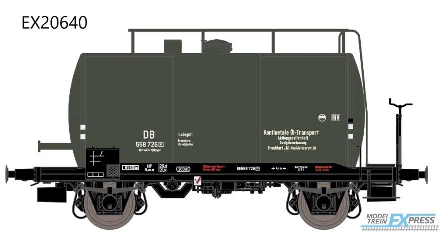 Exact-train 20640 DB 30m3 Leichtbau Uerdinger Bauart Kesselwagen ohne Bremserhaus Konti 558 726 [P], Ep. III