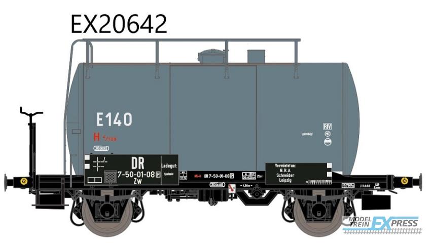 Exact-train 20642 DR 30m3 Leichtbau Uerdinger Bauart Kesselwagen E140 Speiseöl ohne Bremserhaus  Zw 7-50-01-08 P, Ep. III