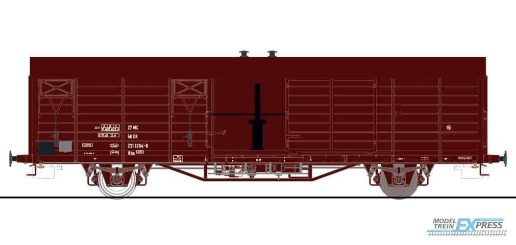 Exact-train 20742 DR Hbs [2311] Mannschaftswagen mit Ofen unterseite Braun, 7 Sicken (zu öffnenden Türen), Ep. IV
