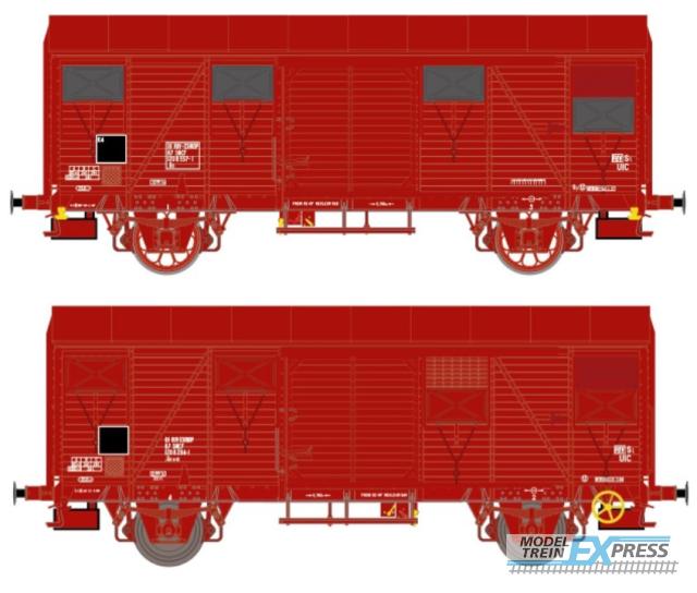 Exact-train 20924 2er-Set SNCF Gs Rotbraun Nr. 01 RIV-EUROP 87 SNCF 120 8 557-1 .Gs mit OCEM Lager und Leonard Speichenrädern und Nr. 01 RIV-EUROP 87 SNCF 120 8 204-1-1 .Gs4-01 mit UIC SKF Lager und Diskus Räder, Ep. IV