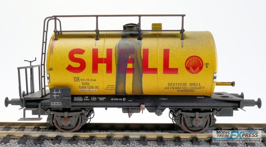 Exact-train 22056 DR-Zone 30m3 Uedinger Kesselwagen Gelb Shell (Verschmutzt), Ep. IIIa