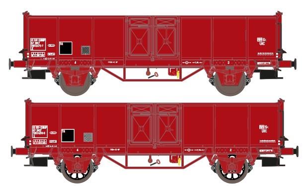 Exact-train 23952 2er-Set SNCF .E EUROP Nr.505 0 475-7 mit OCEM Lager und Diskus Räder und .E EUROP Nr.505 0 450-0 SKF Lager und Leonard Speichenrädern, Ep. IV