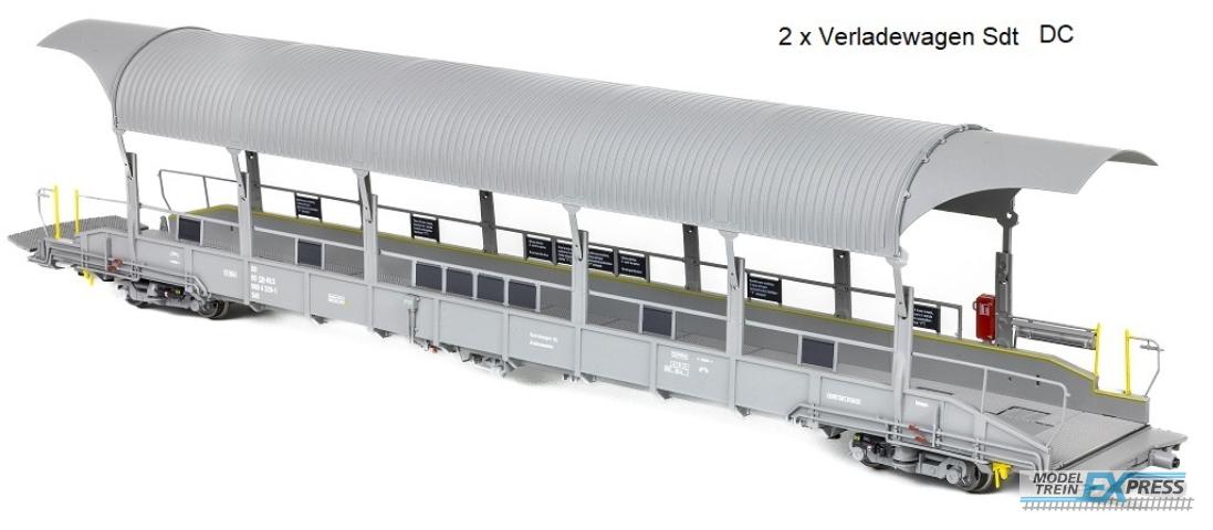 Exact-train 25004 2-er DC Verladewagenset 4 BLS Autoverladezug 1 Talbot (2x Verladewagen Sdt) (exklusiv für KML und Niederlande), Ep. VI