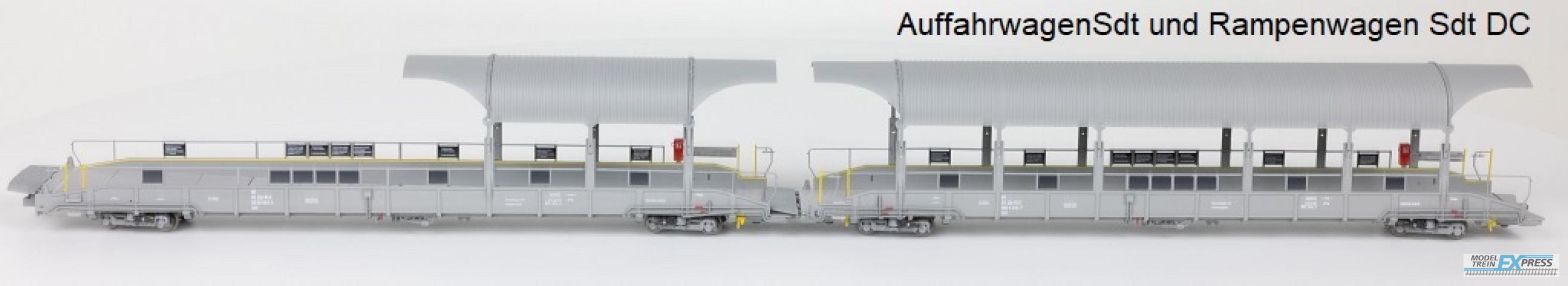 Exact-train 25006 2-er DC Grundset BLS Autoverladezug 2 Talbot (1xAuffahrwagenSdt und 1xRampenwagen Sdt), Ep. VI