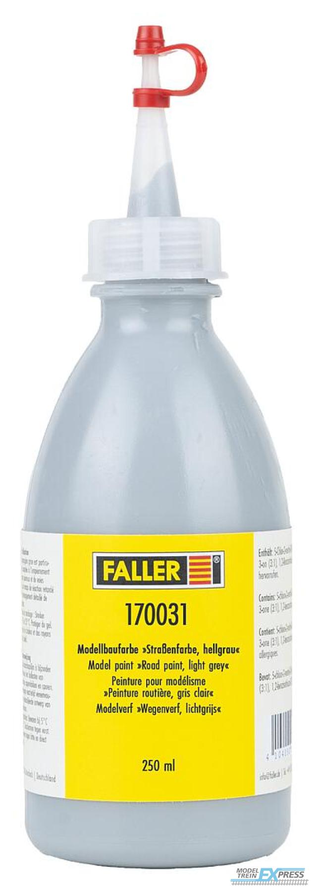 Faller 170031 1/87 MODELVERF WEGENVERF, LICHTGRIJS, 250 ML (03/25)*