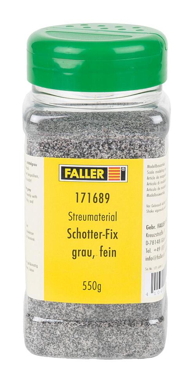 Faller 171689 1/87 STROOIMATERIAAL GRAVEL-FIX, GRIJS, FIJN, 550 G