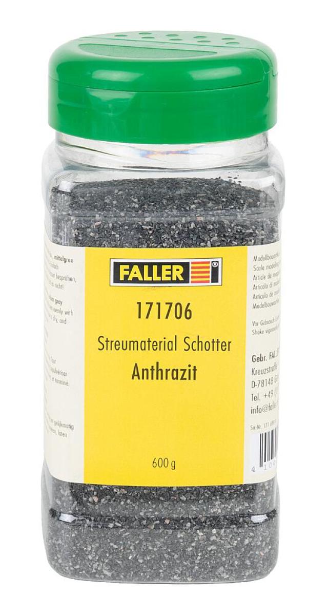 Faller 171706 1/87 STROOIMATERIAAL GRIND, ANTRACIET, 600 G