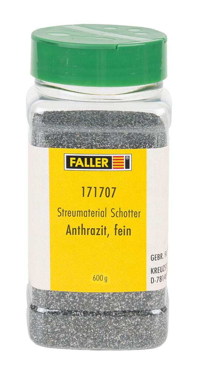 Faller 171707 1/87 STROOIMATERIAAL GRIND, ANTRACIET, FIJN, 600 G