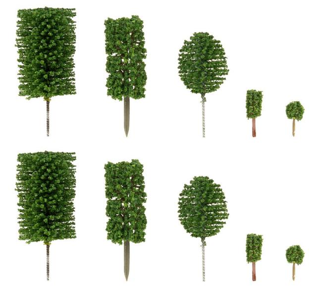 Faller 181590 1/87 10 VOORTUINBOMEN, BUXUS EN THUJA, GEMENGD