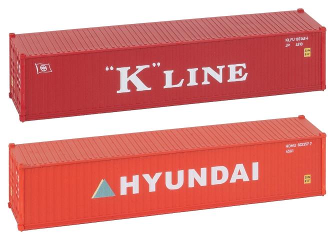 Faller 182055 1/87 40' CONTAINER K-LINE EN HYUNDAI
