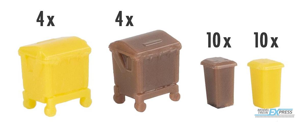 Faller 272926 1/160 AFVALEMMER SET, BRUIN EN GEEL (04/25)*