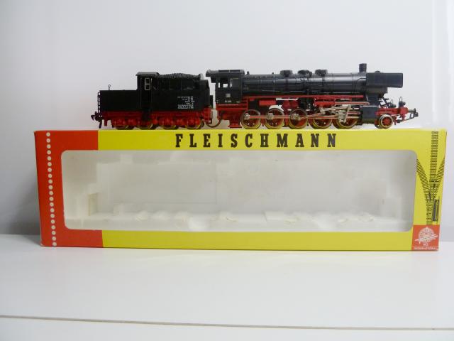 Fleischmann gebruikt materiaal 4175 DB Stoomlocomotief BR 50 met cabinetender, in doos, verlichting voor defect