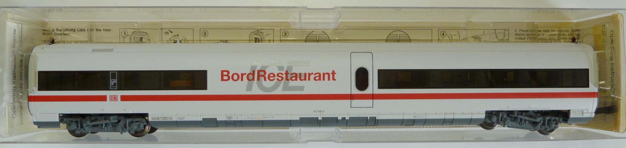 Fleischmann gebruikt materiaal 4462 DB-AG restauratie-tussenrijtuig voor ICE-T BR 411, in goede staat, in doos