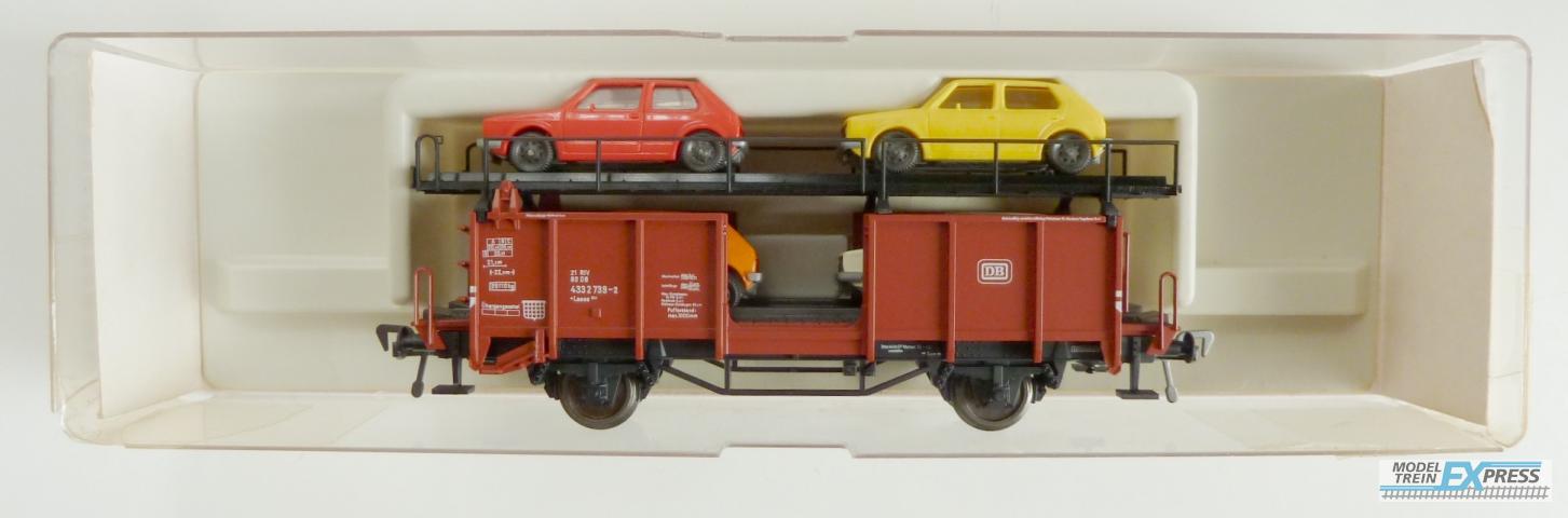 Fleischmann gebruikt materiaal 5225 Autotransporter beladen met 4 auto's nieuw in doos