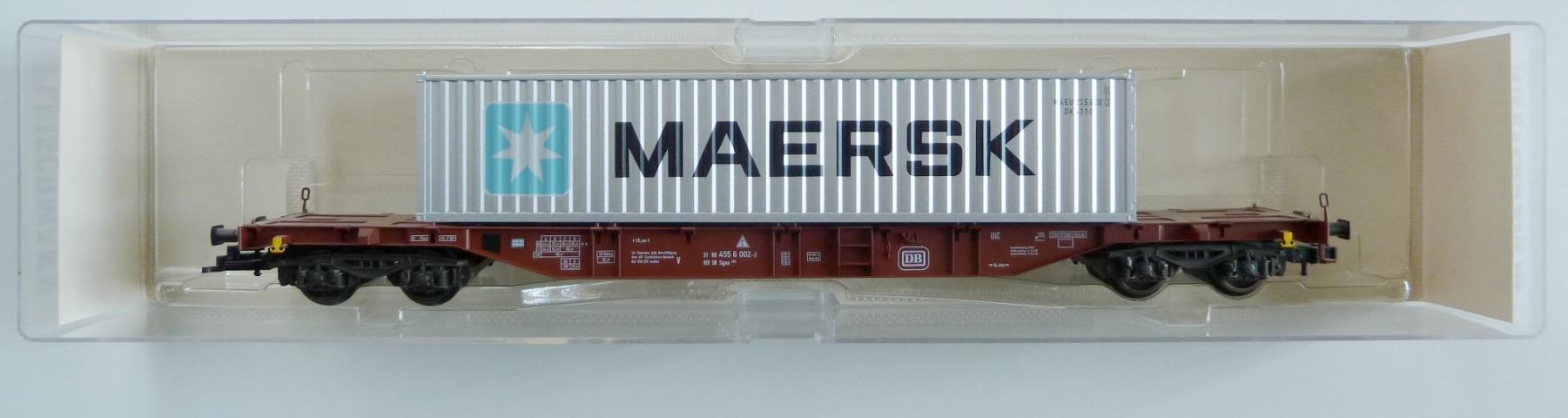 Fleischmann gebruikt materiaal 5245 Containerwagen type Sgns 694 'MAERSK' van de DB z.g.a.n in doos K