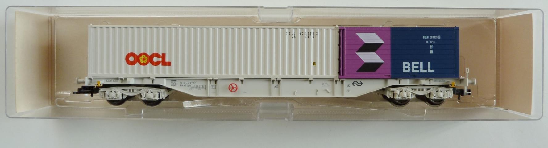Fleischmann gebruikt materiaal 5246NL Containerwagen van de NS 1 x OOCL + 1x BELL z.g.a.n in doos K