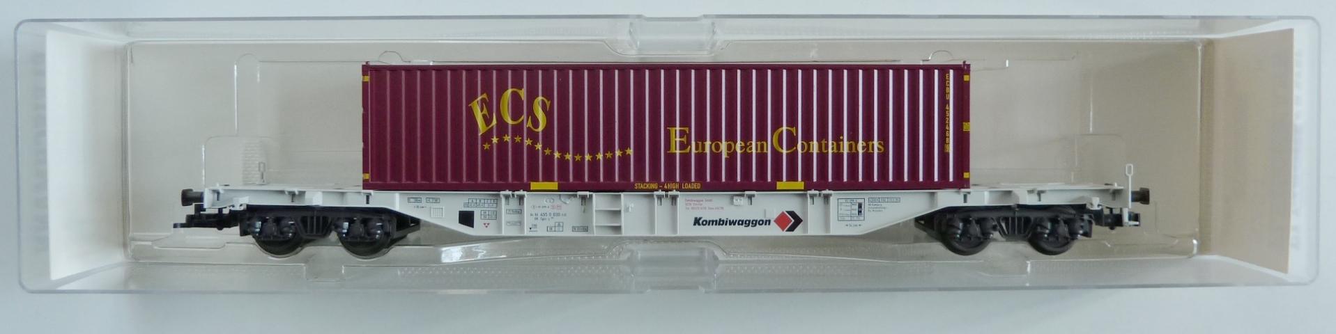 Fleischmann gebruikt materiaal 5251 DB Kombiwaggon Sgss-y 703 m.40' Container ECS Ep.5 nieuw in doos K