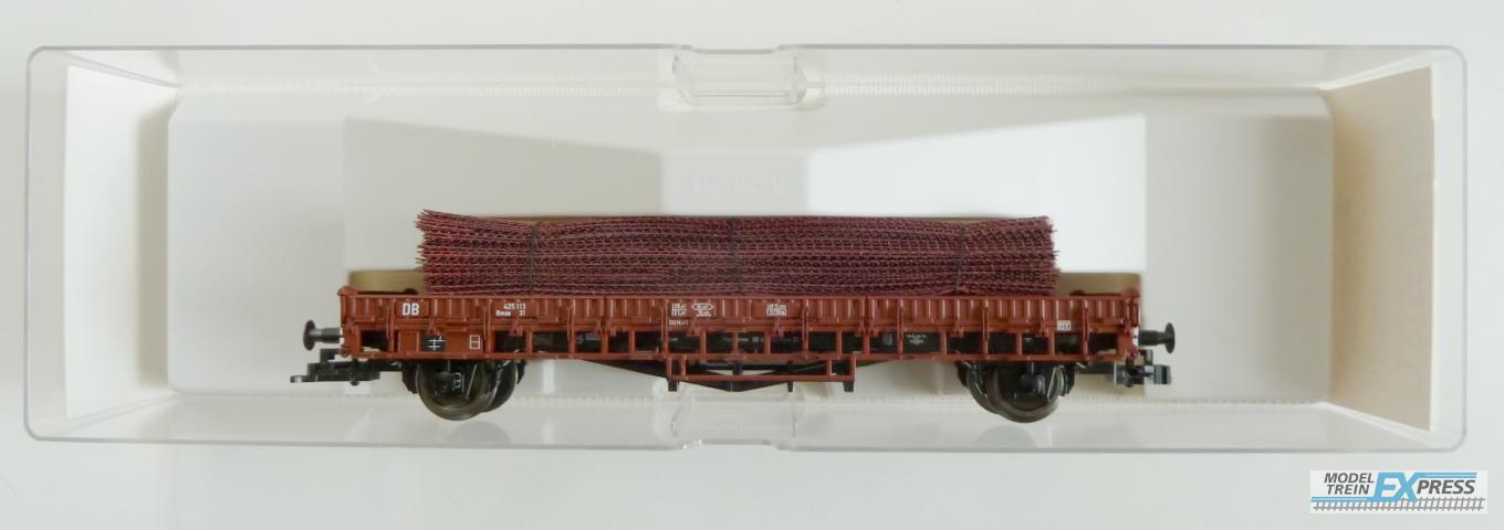 Fleischmann gebruikt materiaal 5258 DB Niederbordwagen Rmso 31 m. Beladung Baustahl Ep.3 nieuw in doos F