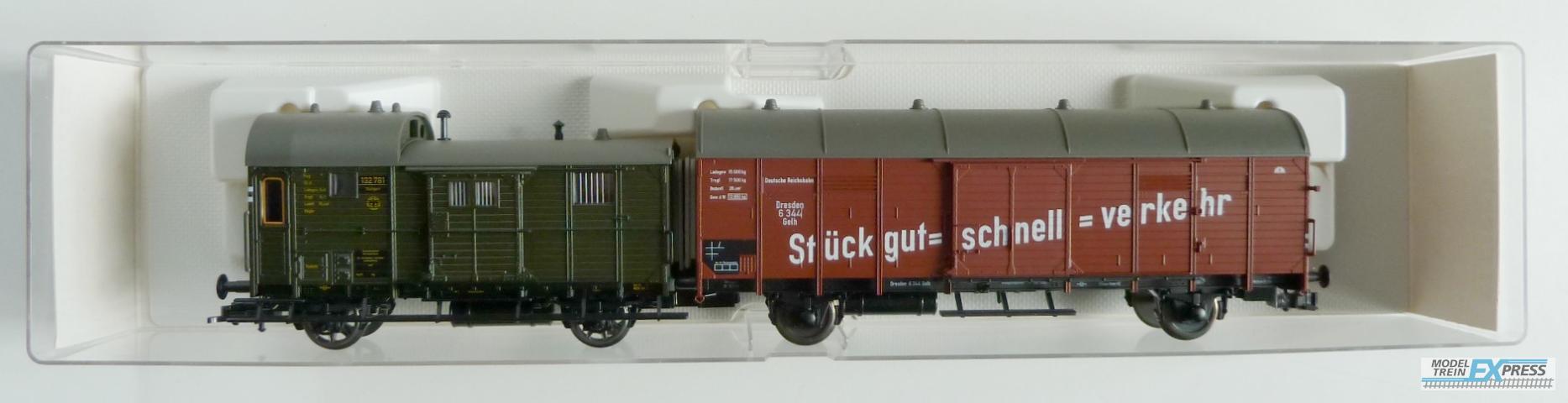 Fleischmann gebruikt materiaal 5305 Leig-Wageneinheit Stückgut Schnellverkehr der DRG nieuw in doos K