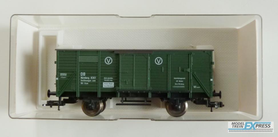 Fleischmann gebruikt materiaal 5351 Gesloten goederenwagon DB. voor Krupp kraan bijwagen nieuw in doos K