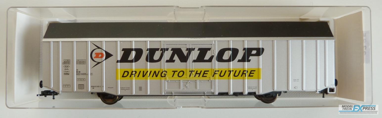 Fleischmann gebruikt materiaal 5376 Großraum-Güterwagen "Dunlop" Deutsche Bundesbahn Epoche V nieuw in doos K