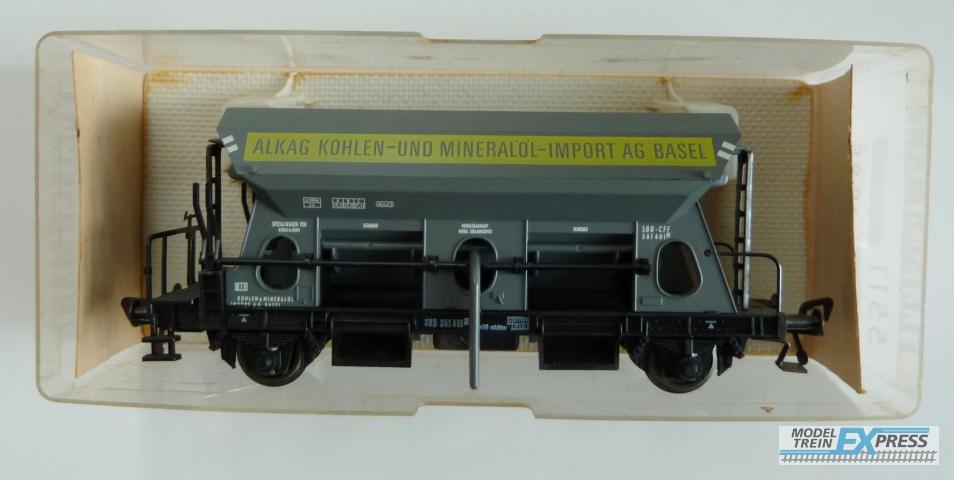 Fleischmann gebruikt materiaal 5511 Selbstentladewagen 'ALKAG Kohlen-und Mineralöl-Import AG BASEL in goede staat in doos