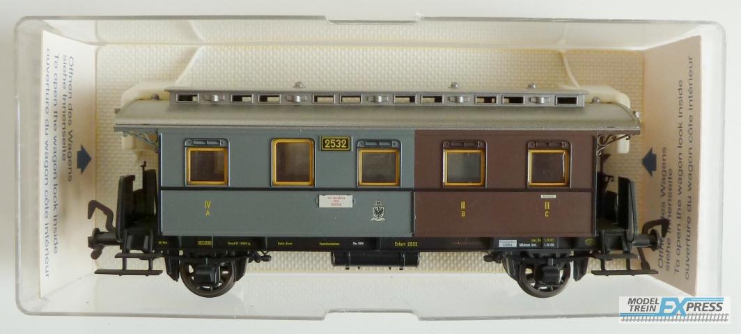 Fleischmann gebruikt materiaal 5814 Fleischmann Personenwagen Erfurt 2532 KPEV nieuw in doos