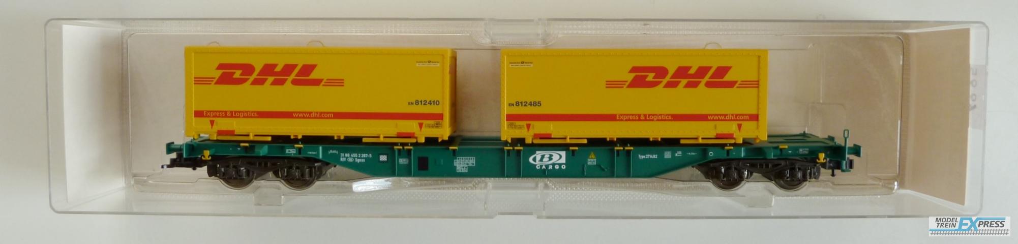Fleischmann gebruikt materiaal 865241B Container Wagon DHL B cargo nieuw in doos K