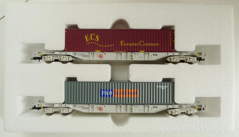 Fleischmann gebruikt materiaal 915247NL Containerwagens set 'ECS | P&O' NS nieuw in doos