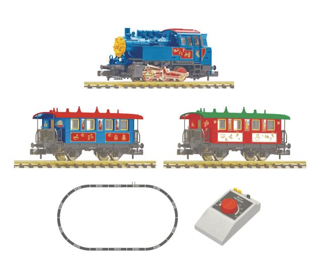 Fleischmann 5160007 Analog Startset Weihnachtszug Dampflok BR 80+Personenwagen
