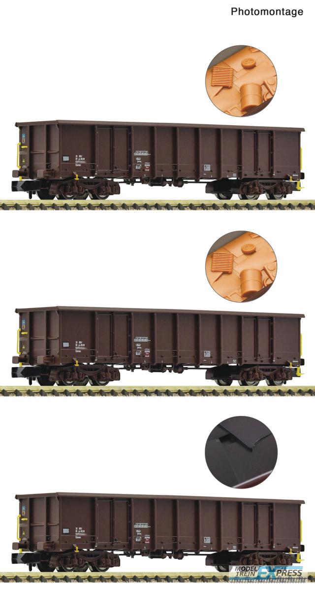 Fleischmann 6660074 3-tlg. Set offene Gueterwagen E