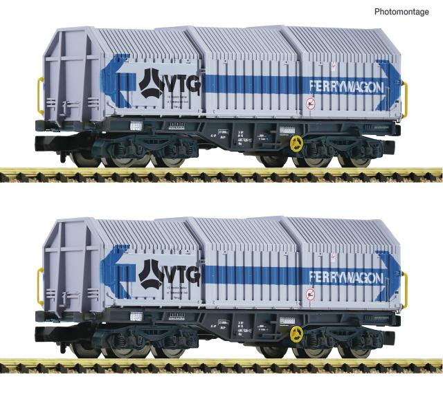 Fleischmann 6660080 2er Set Teleskophaubenwagen VTG