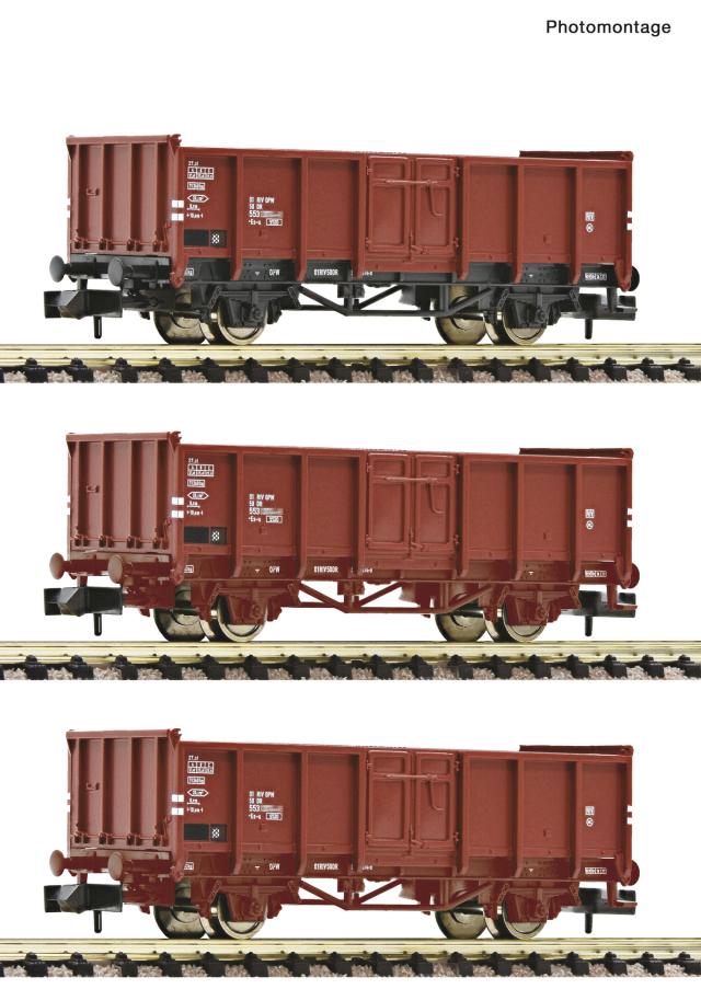 Fleischmann 6660156 3er Set offene Güterwagen DR