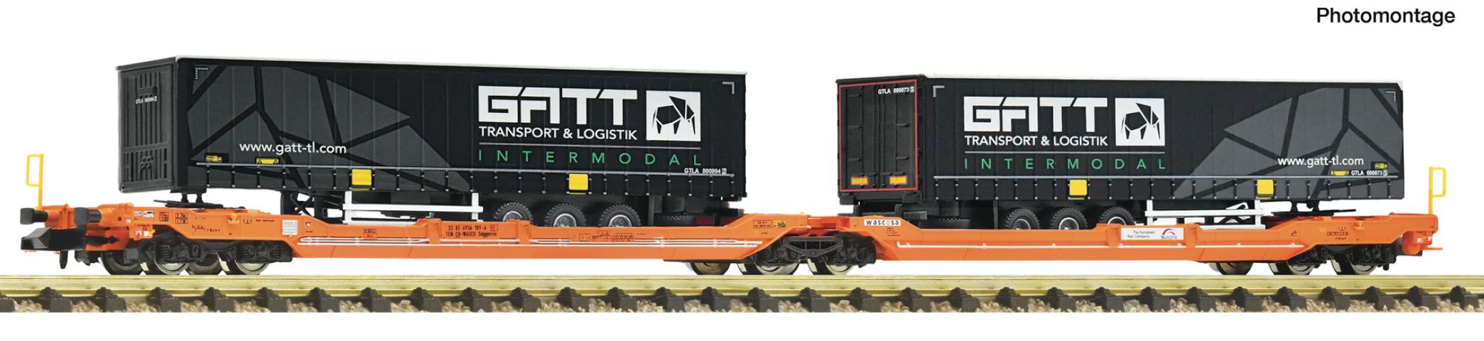 Fleischmann 6660165 Doppeltaschenwagen T3000e Wacosa+Gatt