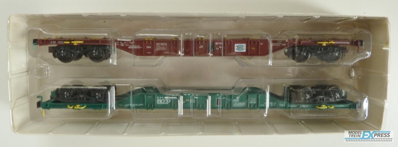 Gebruikt Materiaal Overige Merken 08335-1 Adam-modellbau Set met 2 containerdraagwagens B Cargo nieuw in doos