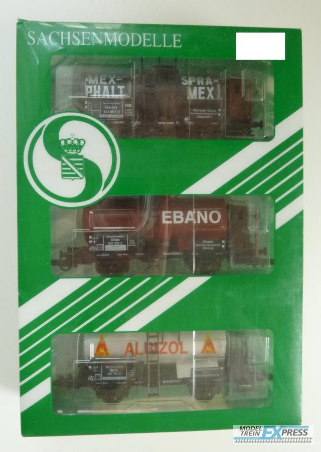 Gebruikt Materiaal Overige Merken 14101 Sachsenmodelle Kesselwagen-Set, DRG z.g.a.n in doos