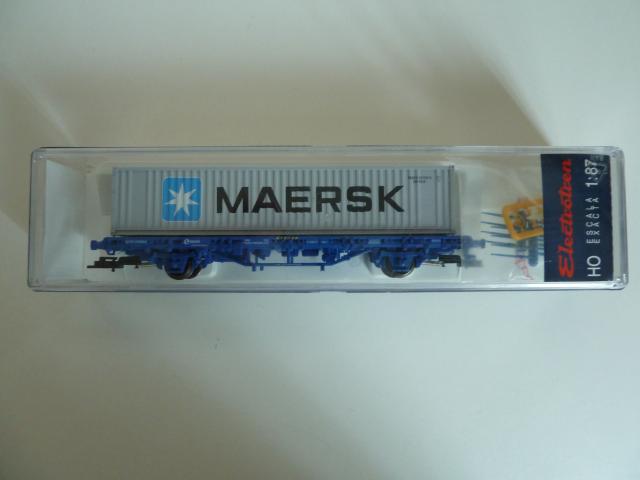 Gebruikt Materiaal Overige Merken 1552K Electrotren Renfe containerwagen met container Maersk, in goede staat, in doos