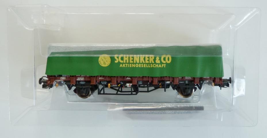 Gebruikt Materiaal Overige Merken 231131 Liliput Ferry Boat Stanchion Wagon with Tarpaulin "Schenker" DB Ep.III nieuw in doos