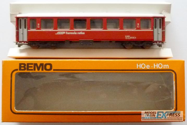 Gebruikt Materiaal Overige Merken 3260 Bemo H0m RhB rijtuig 2e klasse B 2451
