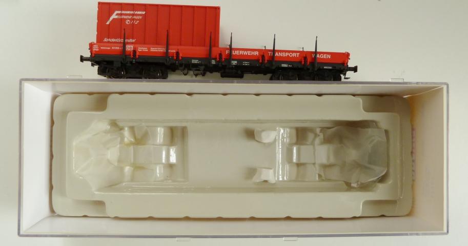 Gebruikt Materiaal Overige Merken 47101 Brawa Flachwagen Remms Feuerwehr DB AG nieuw in doos