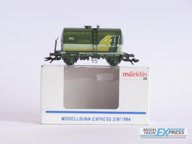Gebruikt Materiaal 30211 Marklin Sondermodell Modellbunn Express 2/9/1994 Kesselwagen