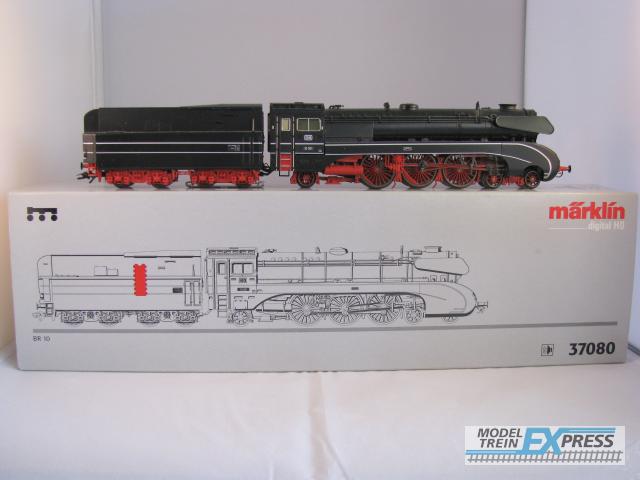 Gebruikt Materiaal 37080 Marklin Dampflokomotive BR 10 der DB zgan in doos