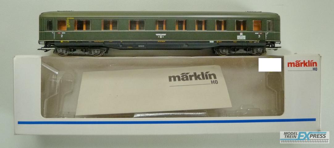 Gebruikt Materiaal 43211 Marklin Personenrijtuig DRG BC4ü, 2e en 3e klasse, van de Deutsche Reichsbahn-Gesellschaft (DRG)