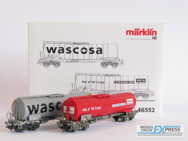 Gebruikt Materiaal 46552 Marklin 2 private Mineralöl-Kesselwagen mit Knickkessel, eingestellt bei den Schweizerischen Bundesbahnen (SBB)
