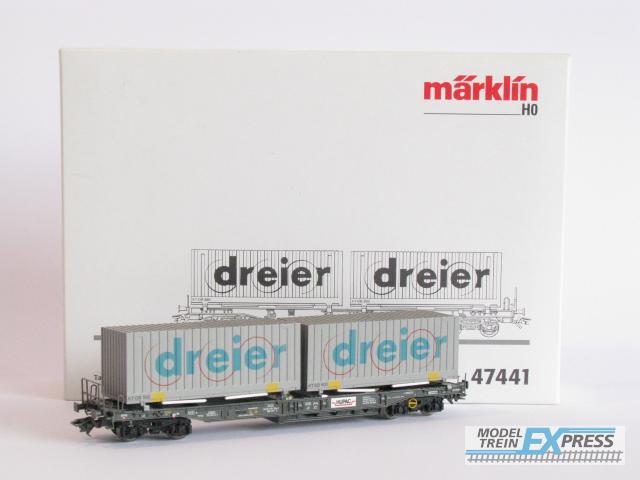 Gebruikt Materiaal 47441 Marklin container draagwagen "dreier"