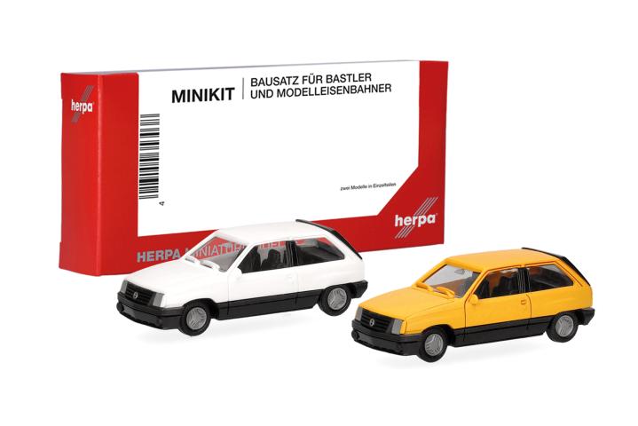 Herpa 014298 Opel Corsa A SR (2 st.), geel & wit (Minikit)