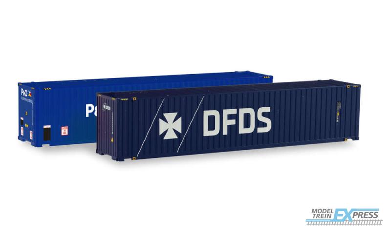 Herpa 076937 Container 45 ft. High Cube 1x P&O Ferrymaster & 1x DFDS