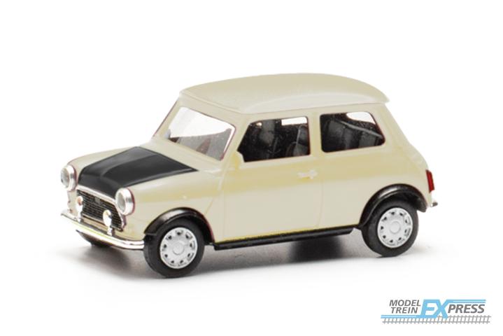 Herpa 421140-002 Mini Cooper Mayfair + schijnwerper, wit (rechts gestuurd)