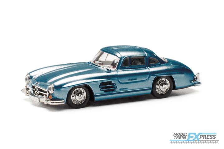 Herpa 430975-002 Mercedes Benz 300 SL (Vleugeldeur), blauw metallic